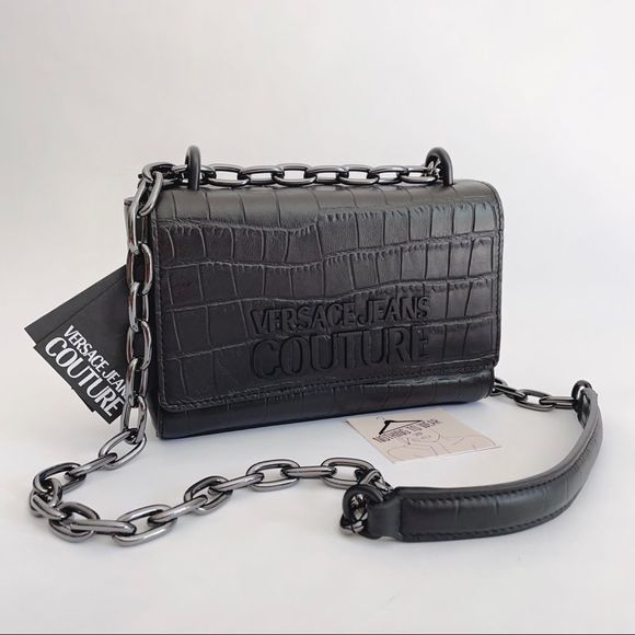 Versace Handbags - ⭕️ VERSACE JEANS Shoulder Bag Black Chain Leather